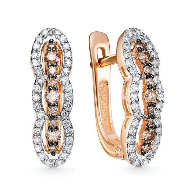 Серьги из золота 585 с бриллиантом
