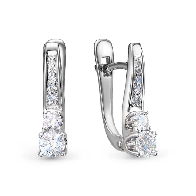 Серьги из золота 585 с бриллиантом