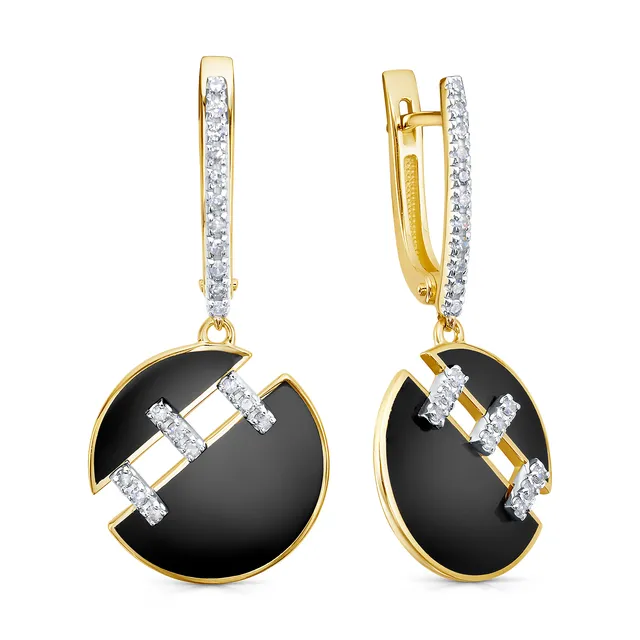Серьги из золота 585 с бриллиантом
