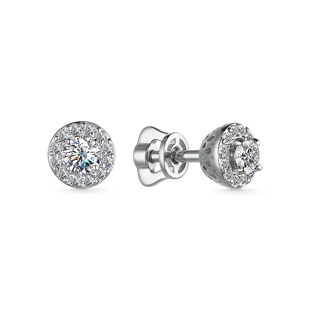 Серьги из золота 585 с бриллиантом