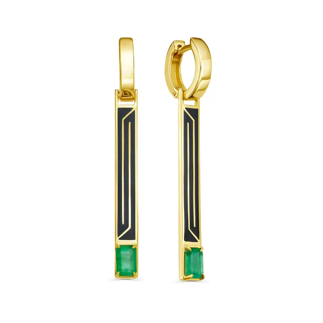 Серьги из золота 585 с изумрудом