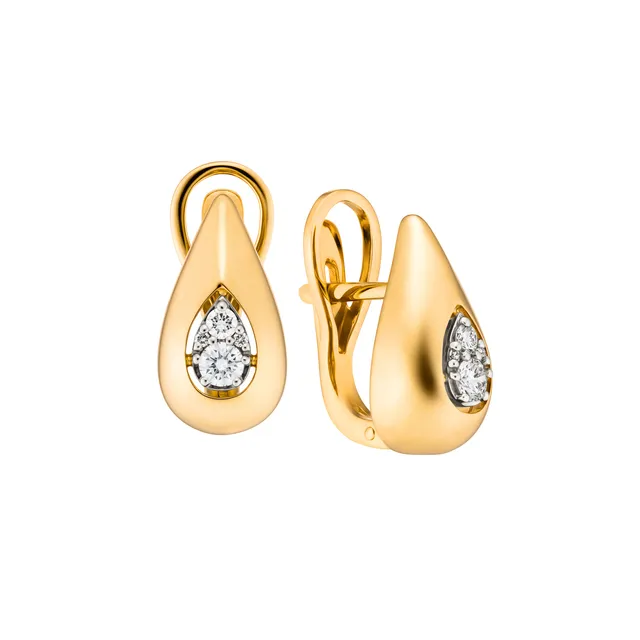 Серьги из золота 585 с бриллиантом