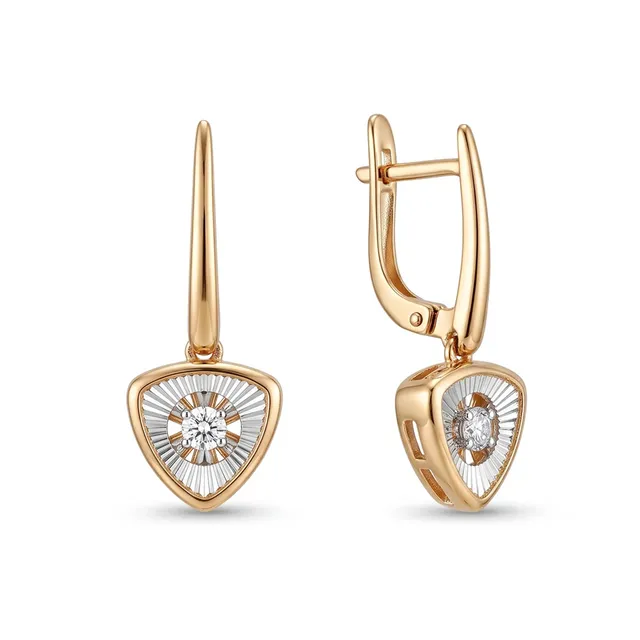 Серьги из золота 585 с бриллиантом