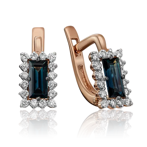 Серьги из золота 585 с бриллиантом