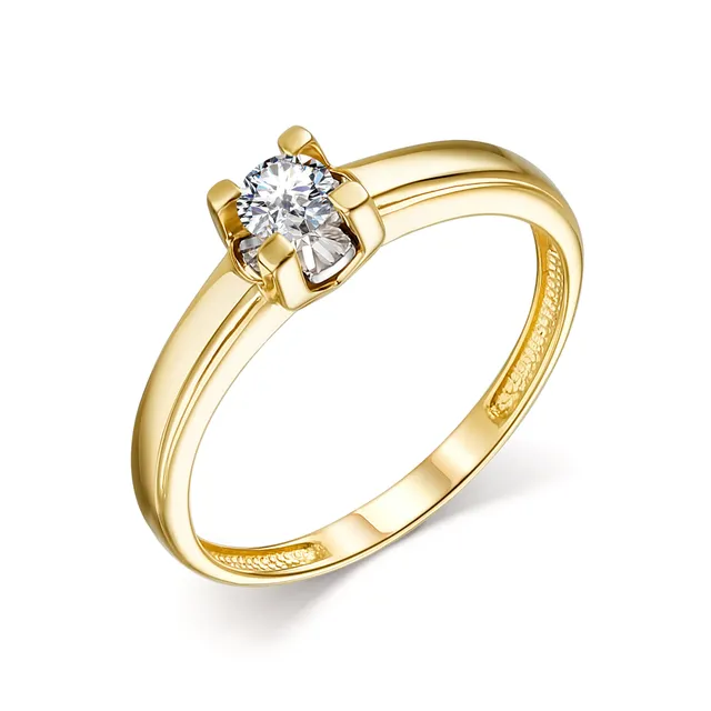 Кольцо из золота 585 с бриллиантом, размер 16,5