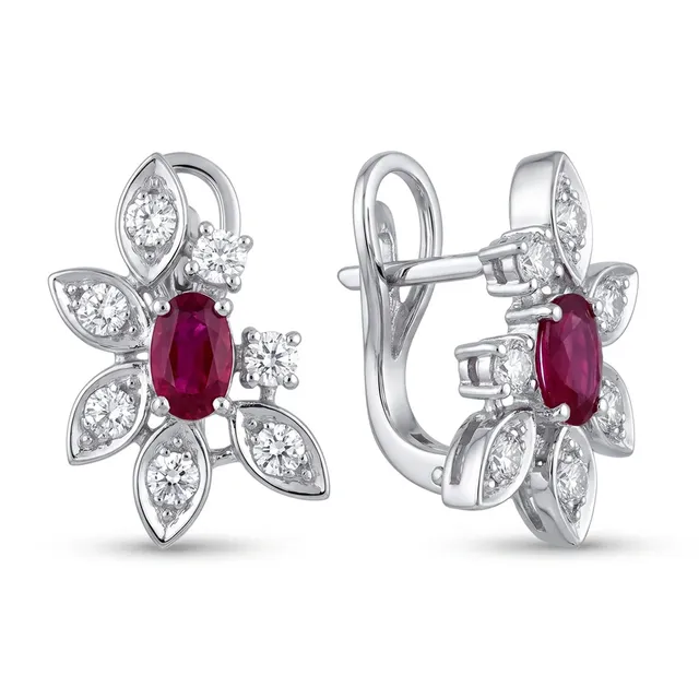 Серьги из золота 585 с бриллиантом