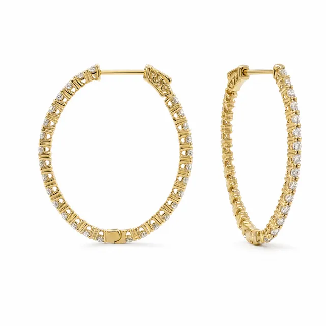 Серьги из золота 585 с бриллиантом