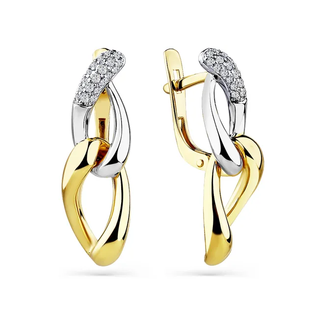 Серьги из золота 585 с бриллиантом