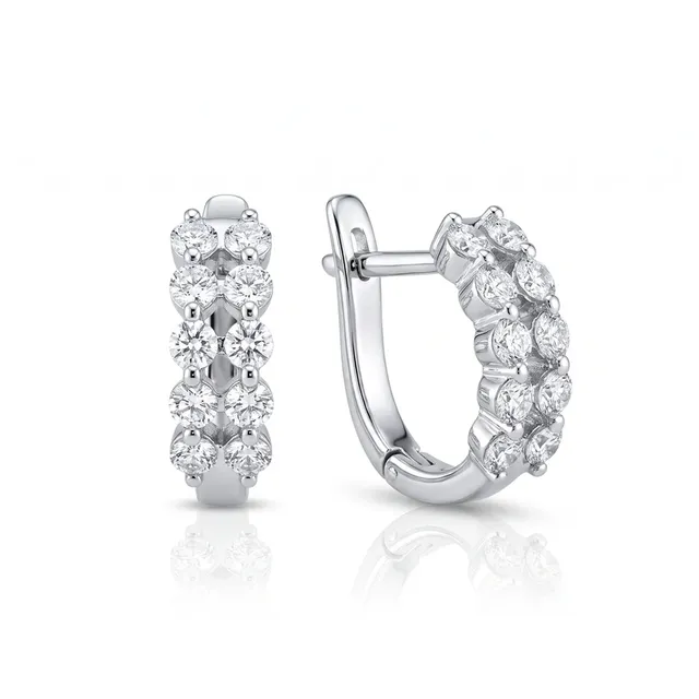 Серьги из золота 585 с бриллиантом