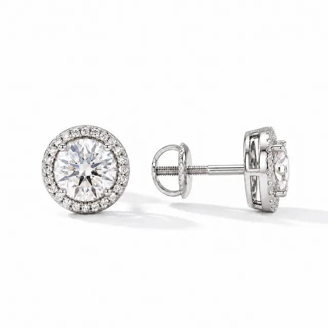 Серьги из золота 585 с бриллиантом
