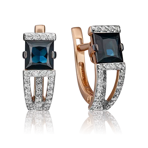 Серьги из золота 585 с бриллиантом