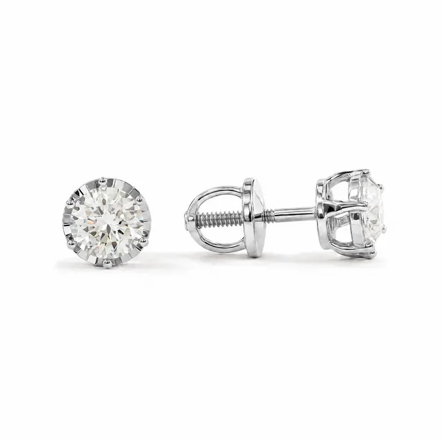 Серьги из золота 585 с бриллиантом
