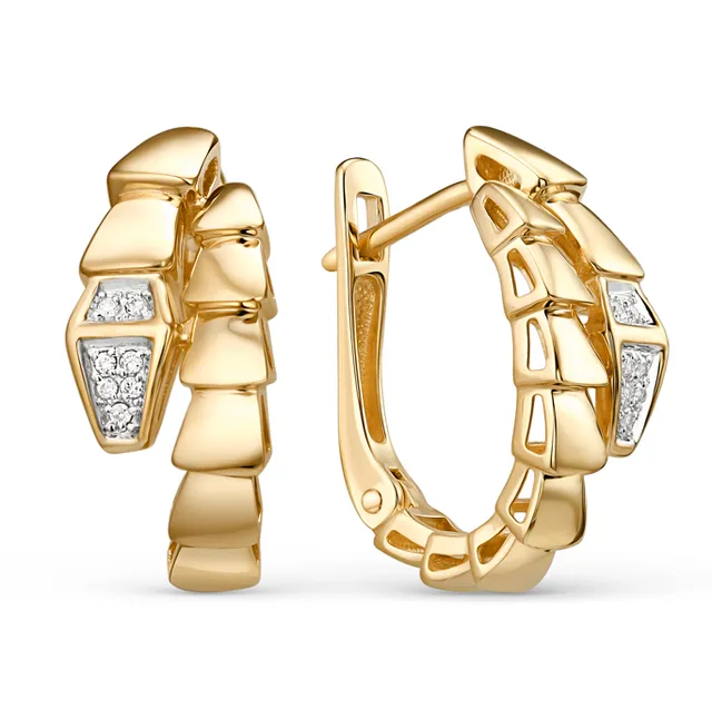 Серьги из золота 585 с бриллиантом