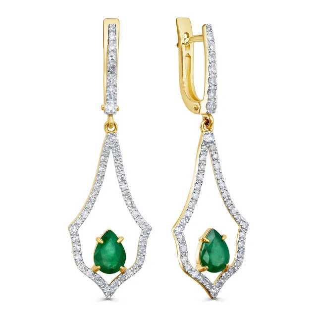 Серьги из золота 585 с бриллиантом