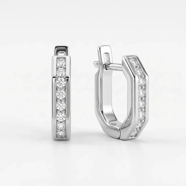 Серьги из золота 585 с бриллиантом