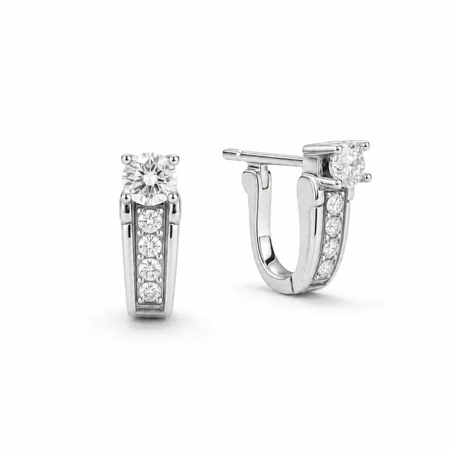 Серьги из золота 585 с бриллиантом