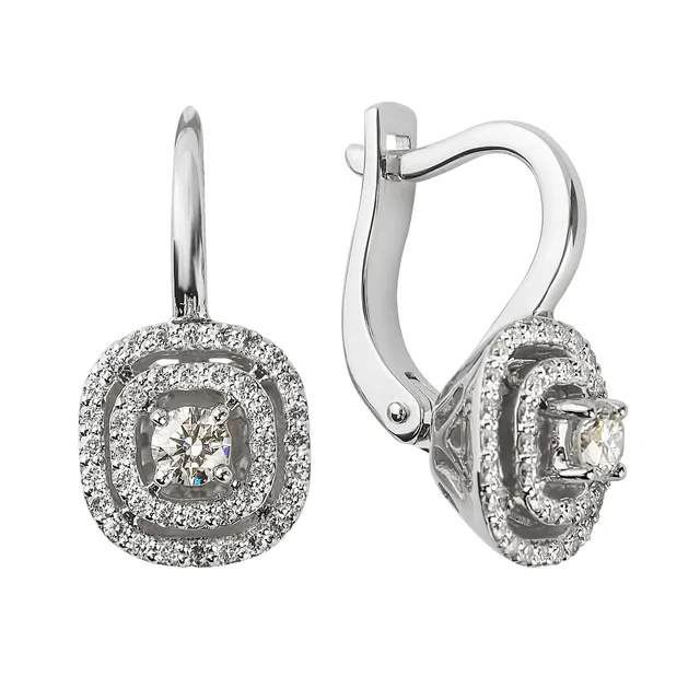 Серьги из золота 585 с бриллиантом