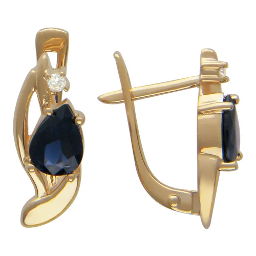 Серьги из золота 585 с рубином