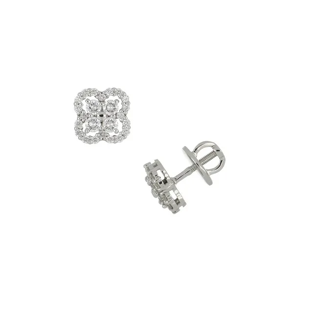 Серьги из золота 585 с бриллиантом