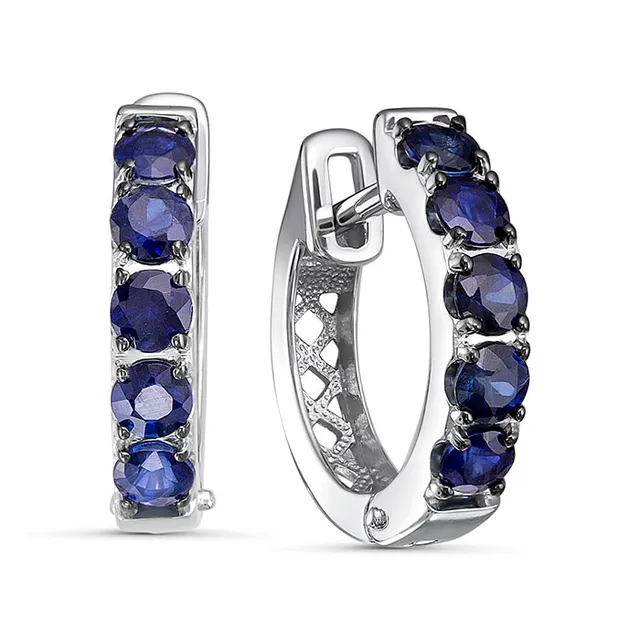 Серьги из золота 585 с сапфиром