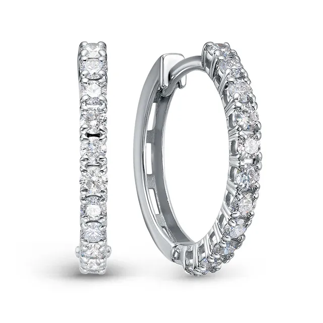 Серьги из золота 585 с искусственным алмазом